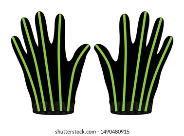 Black Glove Vector Design Vector
(Green Lines)