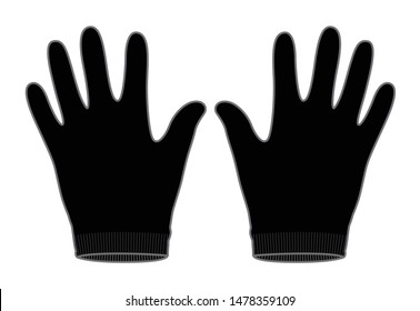 Black Glove Vector for Template