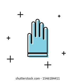 Black Gloves icon isolated on white background. Extreme sport. Diving underwater equipment.  Vector Illustration