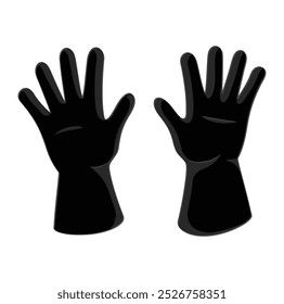 black gloves mockup isolated on white background