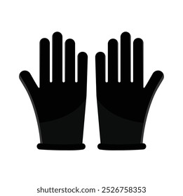 black gloves mockup isolated on white background