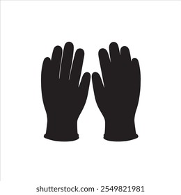 Black gloves silhouette vector illustration on white background