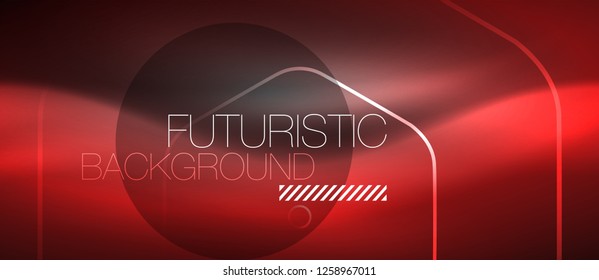 Black and glowing color lines neon design, magin techno template background, vector