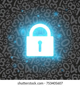 black glowing lock