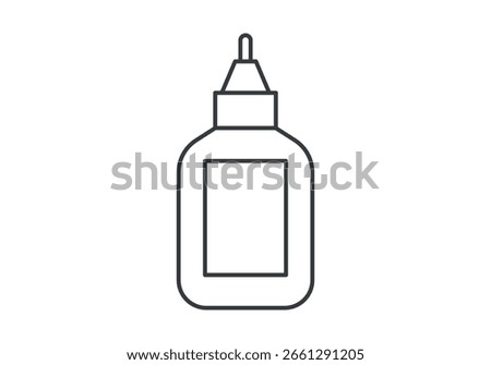 Black glue bottle icon on white background