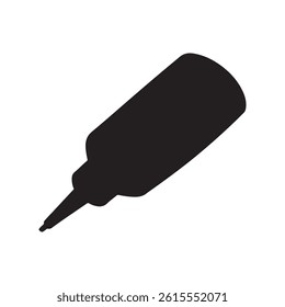 Black glue bottle silhouette vector illustration design on white background