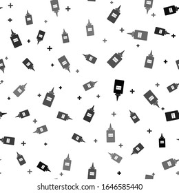 Black Glue icon isolated seamless pattern on white background.  Vector Illustration