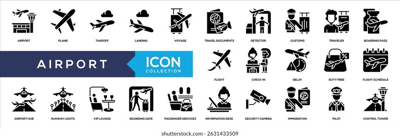 Black Glyph - Airport Icon Collection