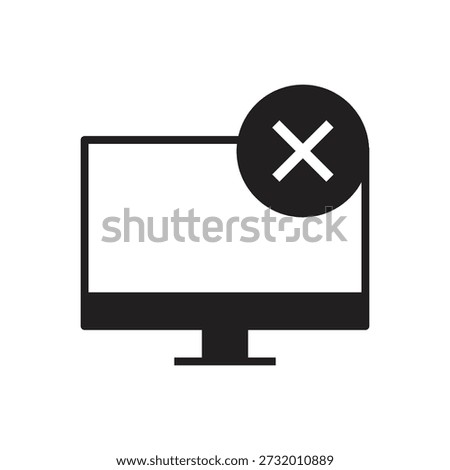 Black glyph display showing cancel delete symbol