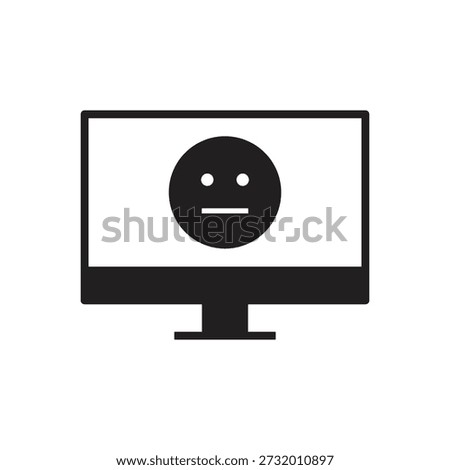 Black glyph display showing normal emoticon symbol