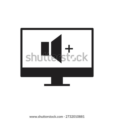 Black glyph display showing plus sound symbol