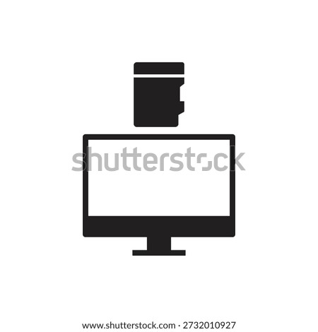 Black glyph display showing sd card storage symbol