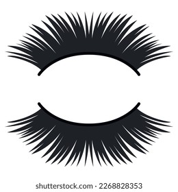 Black Glyph False Eyelashes Vectorart