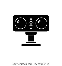 Ícone de Glifo Preto da Câmera do Sensor de Profundidade Representando a Tecnologia da Visão do Computador