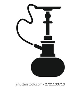 Black glyph icon representing a classic hookah standing on a white background