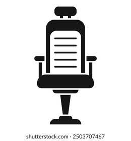 Black glyph icon representing a comfortable office chair, ideal for representing office work or a manager