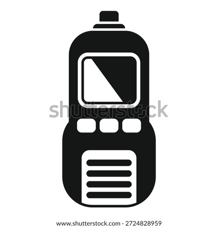 Black glyph icon representing a portable radio transmitter, a device used for communication in various industries