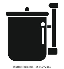 Black glyph icon representing a pressure cooker, an electric kitchen appliance used for cooking food quickly