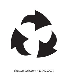 black glyph recycle icon vector illustration. eps 10