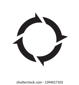 black glyph recycle icon vector illustration. eps 10