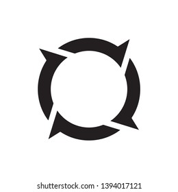 black glyph recycle icon vector illustration. eps 10