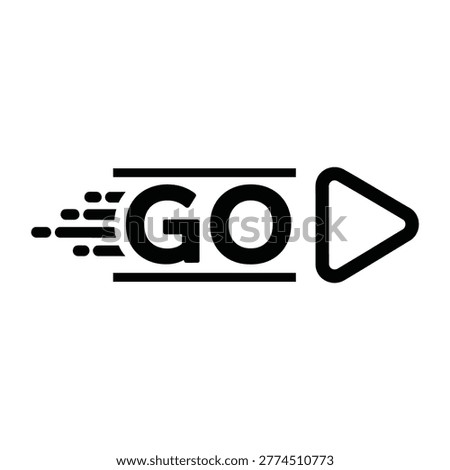 Black GO play button logo icon