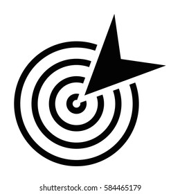 Black goal icon. Flat vector cartoon illustration. Objects isolated on a white background.