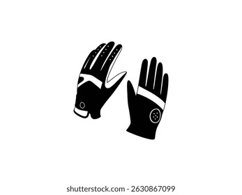 Black goalkeeper gloves, white isolate background.