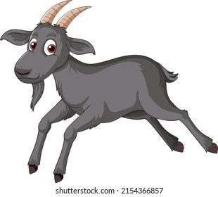 Black goat cartoon character illustration