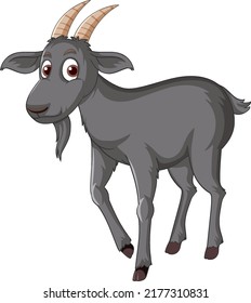 Black goat cartoon character illustration