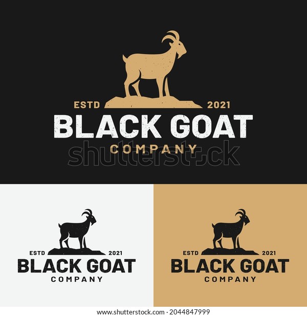 Black Goat Sheep\
Silhouette for Hunting Outdoor Zoo Farm Cattle Livestock Butchery\
Shop Community Business Brand in Vintage Retro Hipster Grunge Old\
Style Logo Design\
Template.