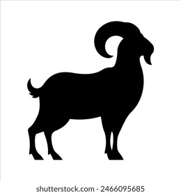 Black goat silhouette isolated on white background. Goat icon vector illustration design.