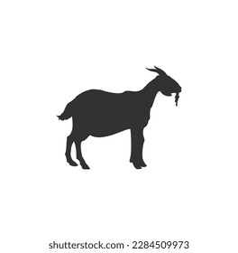 Black goat silhouette vector on a white background
