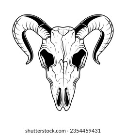black goat skull vector isolated