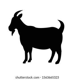 Black goat symbol vector icon sign