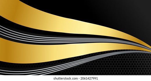 Fondo abstracto de negro y oro