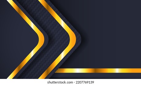 black and gold abstract background futuristic concept illustration design with carbon texture for presentation and business