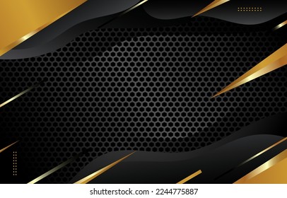 Black Gold Abstract Background with Gradient Color Concept