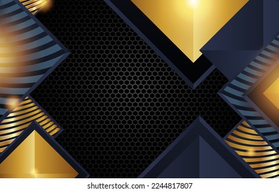 Black and Gold Abstract Background with Gradient Color Concept