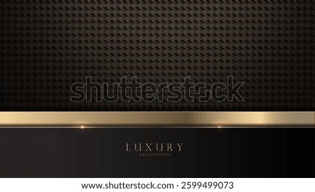 Black and gold abstract background with graphic line pattern. Suitable for business wallpaper theme, product and website, Format 1920 x 1080, Vector art. Not generated by AI.