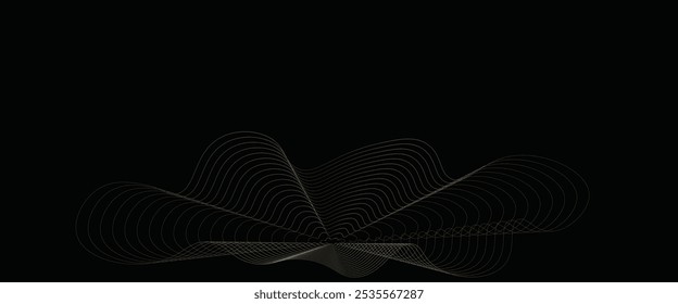 Black and gold abstract background. Line gold with black color. Suit for banner, flyer, award, certificate, backdrop, etc