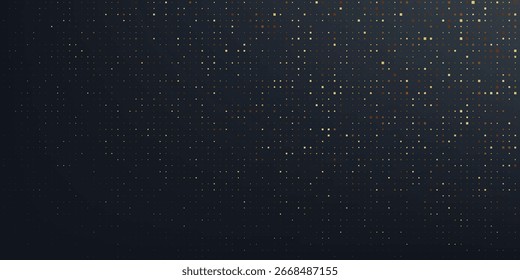 Fundo abstrato preto e dourado. As camadas sobrepostas adornam os pontos dourados. Ilustração vetorial.