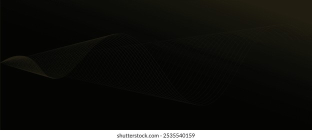 Black and gold abstract background. Realistic luxury background with golden lines on dark. Abstract Background with line gold. Premium abstract background. Suit for banner, flyer, cover, award, etc.