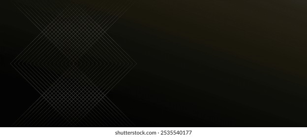 Black and gold abstract background. Realistic luxury background with golden lines on dark. Abstract Background with line gold. Premium abstract background. Suit for banner, flyer, cover, award, etc.