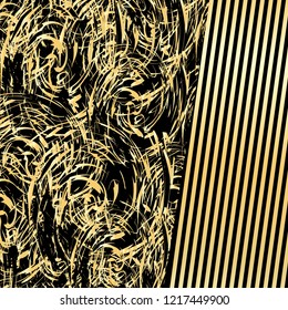 Black and gold abstract background. Vector illustration.