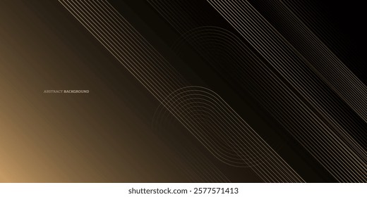 Black and Gold abstract background vector illustration design. Abstract background with gradation and gold line. Template for presentation, web, banner, photo, award, atc.