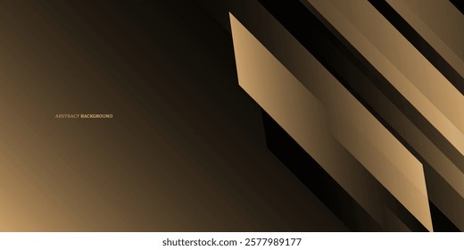 Black and Gold abstract background vector illustration design. Abstract background with gradation and gold line. Template for presentation, web, banner, photo, award, atc.