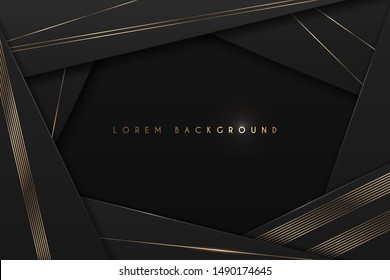 Black and gold abstract frame background