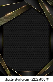 Black and gold abstract frame background