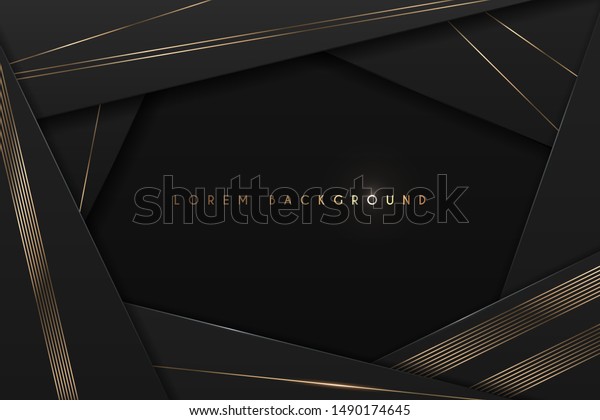 黒と金色の抽象的フレーム背景 のベクター画像素材 ロイヤリティフリー
